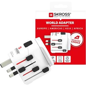 SKROSS | 1.103180 | Adattatore Universale da Viaggio da e Verso 250 Nazioni - Tensione e Potenza 100V - 630W / 250V - 1575W - Protezione Anti Scossa