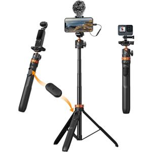 K&F CONCEPT Treppiede per Smartphone 159cm, Bastone Selfie con Telecomando