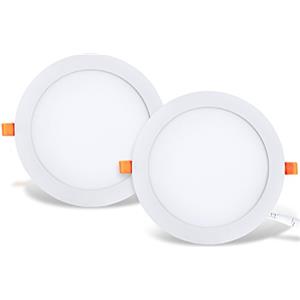 LVWIT Pannello LED Rotondo da Soffitto, 25W equivalente a 200W, Faretti LED da Incasso per Cartongesso, Faretto LED Soffitto 2250 LM, Faretto a LED da Incasso Colore Bianco Neutro 4000K - 2 Unità