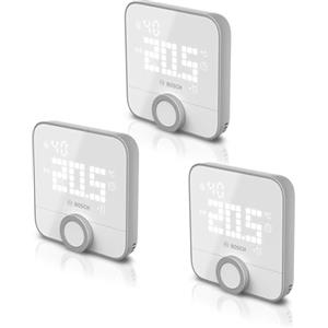 Bosch Termostato ambiente II Bosch Smart Home per sistemi di riscaldamento cablati, 230 V, compatibile con Google Assistant e Alexa, set da 3 pezzi