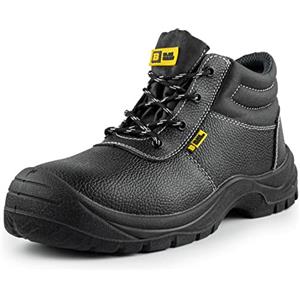 BLACK HAMMER Scarponi Antinfortunistici da Uomo Materiale in Pelle Punta in Acciaio Calzature S3 SRC 1400 Nero (48 EU)