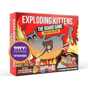 Exploding Kittens The Board Game Superfan with Acrylic Meeples, 2-6, Age 7+