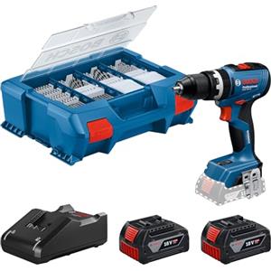Bosch Professional 18V System Trapano-avvitatore a batteria GSB 18V-65 (motore brushless, lunghezza della testa 175, incl. 2 batterie GBA 4.0Ah, 82AC, L-Case)