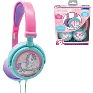 Lexibook Unicorno Unicorn Cuffie Stereo Football, Alimentazione a Misura di Bambino, Pieghevole e Regolabile, Rosa/Blu, HP017UNILXB