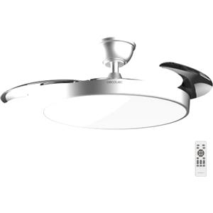 Cecotec Ventilatore da Soffitto con Luce con Pale Retrattili EnergySilence Aero 300 Air Invisible Silver.30W, Motore DC, Telecomando, 6 Velocità, Timer 4h, Funzione Inverno-Estate, Fresco Tutto L'Anno