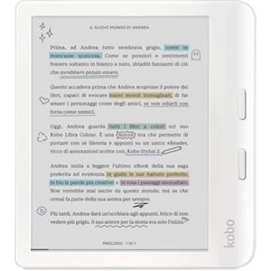 Kobo Libra Colour | eReader | Display antiriflesso a colori E Ink Kaleido™ 3 da 7" | Modalità Scura| I Audiolibri | Impermeabile (Bianco)