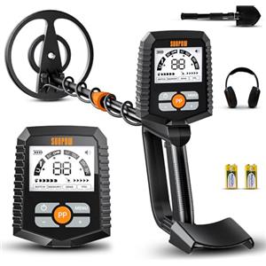 SUNPOW Metal Detector per Adulti e Bambini, Bambini Metal Detector Impermeabile per la Ricerca dell'Oro, Stabile e Resistente alle Interferenze, Grande Display LCD, 4 Modalità, Bobina di Ricerca IP68