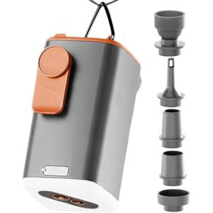 Generic Pompa portatile ricaricabile USB portatile con 5 ugelli | Piccolo gonfiatore pompa ad aria per materasso ad aria anello da piscina galleggiante letto gonfiabile cortile campeggio