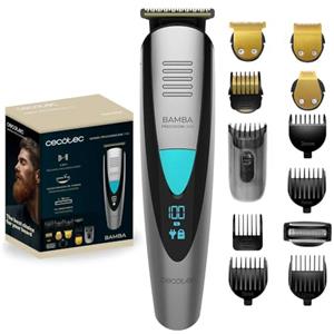 Cecotec Regolabarba Rasoio Elettrico - Tagliacapelli Precisioncare Trimmer. 5In1, Waterproof, Autonomia 60Min, Lame In Acciaio, Funzione Nonstop, Pettine Regolabile, Display Digitale, Portatile