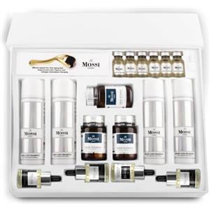 The Mossi London Kit Capelli 6 Mesi, Programma Anticaduta Completo con Shampoo, Olio Ozonizzato, Siero, Vitamine, Fiale e rullo microneedling, Ricrescita e Post Trapianto