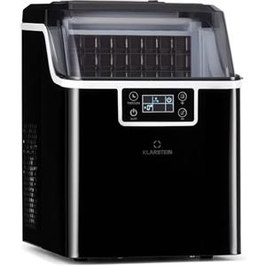 Klarstein Piccola macchina per il ghiaccio, macchina per il ghiaccio da banco per la casa e la cucina, capacità 3.2L, funzionamento veloce, fa 20kg di ghiaccio, proiettili grandi e piccoli, macchina