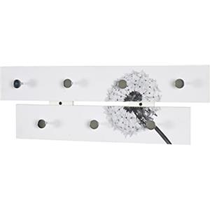 HAKU Möbel Appendiabiti cromo, motivo, MDF, metallo - Dim. L 60 cm x A 21 cm x P 5 cm, Stile Moderno
