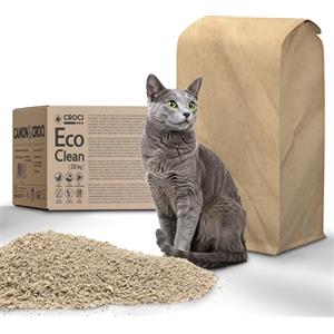 Croci Lettiera Eco Clean 45 L - Lettiera Gatti agglomerante, Biodegradabile si getta nel WC, 100% vegetale, Sabbia Antiodore di lunga durata