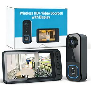 Winnes Campanello senza fili con Telecamera 1080P con Display IPS4.5 Impermeabile per Esterni Bluetooth 50M Campanello da Esterno Senza WiFi, No App, Citofono Wireless Visione Notturna Audio Bidirezionale