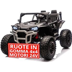 Mondial Toys Macchina Elettrica 4x4 Motori 24V Maxi Buggy Honda Talon Fuoristrada 2 Posti per Bambini Ruote in Gomma Cinture a 3 Punti Telecomando Bluetooth fino a 60kg (Nero)