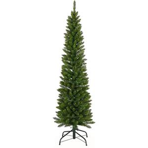 GIODICART Peak Tree Albero di Natale Slim Realistico, Artificiale in PVC, Base in Metallo, Apertura ad Ombrello (Altezza 180 cm, 392 rami, diametro max 50 cm)