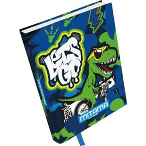 Mitama Diario Scuola Bambino, 10 Mesi, 15 x 20 cm, Blu, Dinosauro, Stickers