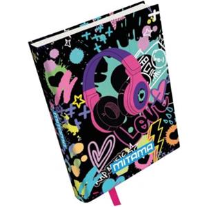 Mitama Diario Scuola Bambina, 10 Mesi, 15 x 20 cm, Nero, Music, Stickers