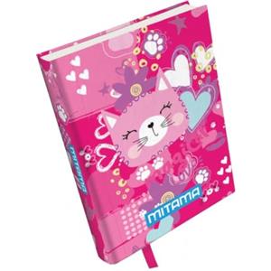 Mitama Diario Scuola Bambina 10 Mesi, 15 x 20 cm, Rosa, Gattino, Stickers