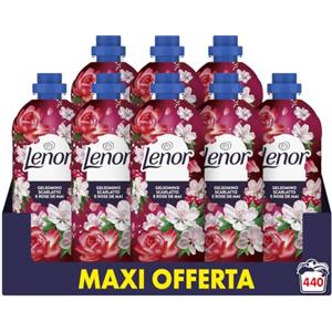 Lenor Ammorbidente Lavatrice Concentrato 440 Lavaggi (8X55), Gelsomino Scarlatto E Rose De Mai, Freschezza Che Dura 3 Volte Più A Lungo Con Tecnologia Olii Profumati