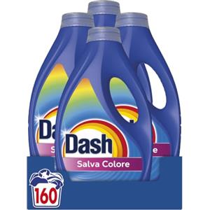 Dash Detersivo Liquido Lavatrice, 160 Lavaggi (4x40), Salva Colore, Brillantezza Per I Capi, Rimuove Le Macchi e Igienizza, Efficace Anche A Freddo E In Cicli Brevi
