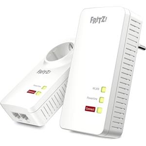 FRITZ!Powerline 1260 WLAN Kit extender per rete elettrica fino a 1.200 Mbit/s, Wi-Fi integrato fino a 1.266 Mbit/s, Mesh, Access Point, Interfaccia in italiano