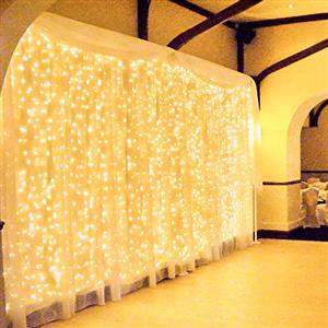 Zorela 600 LED 6Mx3M Tenda Luminosa Natale Esterno Interno Prolungabile Luci di Natale IP44 Impermeabile con 8 Modalità Tenda Luci Esterno per Natale, Giardino e Matrimonio - Bianco Caldo