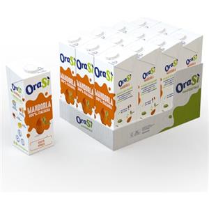 OraSi OraSì Bevanda Di Mandorla 1 Litro 12 Unità Alternativa vegetale al Latte con Mandorle Italiane Senza Lattosio E Glutine Naturale e Leggera Per Dieta Vegana E Preparazioni Dolci E Salate