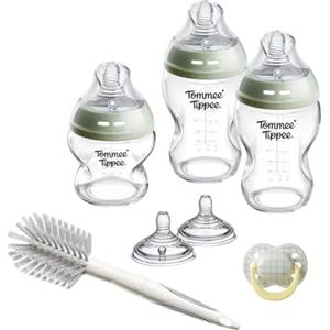 Tommee Tippee Biberon Starter Set Natural Start in vetro per neonati, 150 ml e 250 ml, biberon anti-colica con tettarella a flusso lento e Super Lento, autosterilizzante