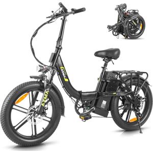 AZMA Bici Elettrica Pieghevole,20 Bici Elettrica Uomo Donna da 36V20.8Ah/15Ah Batteria Rimovibile,7-Gang Ebike da per MTB & Spiaggia