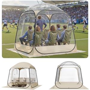 VEVOR Tenda sportiva pop up, 4 misure opzionali, trasparente, tenda a bolle per 1-6 persone, impermeabile per esterni, con tappetino e copertura superiore, tenda a cupola a igloo da giardino, tenda da