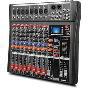 Yamnweo GX8 Professional Sound Board Console Mixer a 8 canali Interfaccia di sistema desktop Computer USB digitale Ingresso MP3 48 V Phantom Power Stereo DJ Mixer