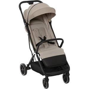 Giordani G-Touch Passeggino Leggero 6.9 kg, Chiusura Automatica One-Touch, da 0 Mesi a 22 kg,Seduta Imbottita, Ruote con Sospensioni e Dettagli in Ecopelle, Compatto e Salvaspazio, Beige