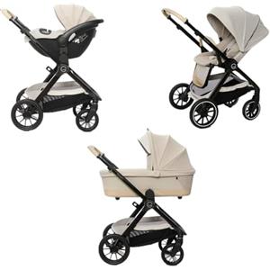Giordani Trio Sistema Modulare G-Comfort, Passeggino Chiusura Automatica Fronte Mamma Strada 0-22kg, Navicella e Seggiolino Auto con Tasti Memory, Ruote Ammortizzate e Fibbia Magnetica