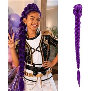Hshenjhu Treccine Extension Capelli 26 Extension Capelli Viola con Clip | Cheveux Tresses Violet, Parrucca Lunga con Treccia, per Treccine Africane, per Festa Halloween Costume Cosplay