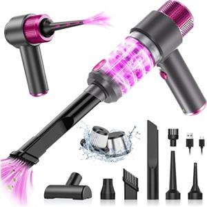 Anluomania Mini Aspirapolvere Senza Fili, 4 en 1 Mini Aspirabriciole senza Fili, 6500Pa Aspirapolvere Auto, Aspirapolvere Senza Fili Piccolo, Ricaricabile Aspirapolvere Portatile Per Auto