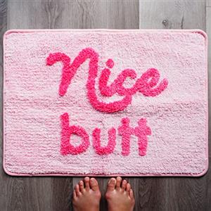 Evovee Tappetino da bagno con scritta Nice Butt Pink Bum Funny Cute Bathroom Rugs Peeach Blush Tappeto Doccia Divertente Decorazione per il Bagno per Ragazze Divertente Simpatico Tappetino da Bagno