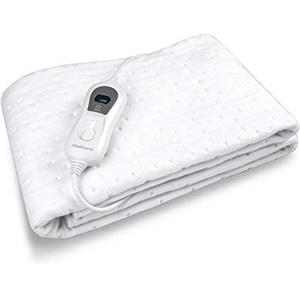 medisana HU 665 coperta riscaldante elettrica, coprimaterasso termica | spegnimento automatico, protezione da surriscaldamento, 3 livelli di calore, 150 x 80 cm, lavabile, scaldamaterasso
