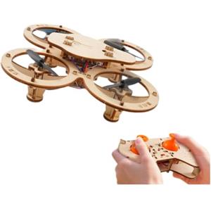 Evenoonest Kit fai da te Mini Drone RC in legno, modello quadricottero a 4 assi, costruisci il tuo aereo telecomandato, divertente progetto educativo di montaggio per tutte le età