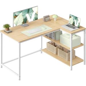 VASAGLE Scrivania a L per Computer, Ripiani Reversibili, 110 x 80 x 76 cm