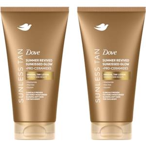 Dove Lozione Autoabbronzante Viso e Corpo Summer Revived, 2 x 75 ml | Per Tutti i Tipi di Pelle, Abbronzatura Progressiva e Modulare, Pelle Naturalmente Idratata e Luminosa