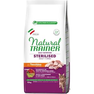 Natural trainer cat daily nutrition adult sterilised tacchino 10kg