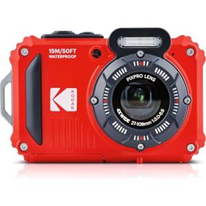 KODAK Pixpro WPZ2 - Fotocamera Digitale Compatta 16M Pixel, Impermeabile fino a 15m, Antiurto, Video 720p, Schermo LCD 2,7 - Batteria Li-ion, Rosso