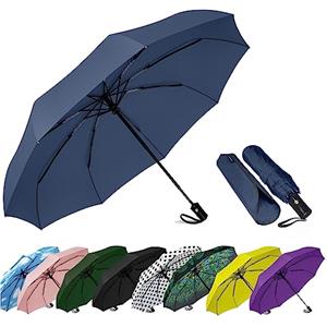 SIEPASA Ombrello compatto da viaggio antivento, ombrello automatico per pioggia, piccoli ombrelli portatili antivento per uomini, donne e adolescenti (blu navy)