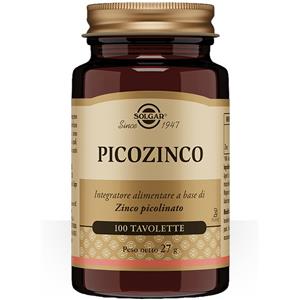 SOLGAR ITALIA Solgar Picozinco 100 tavolette - Integratore Benessere Ossa Pelle e Unghie