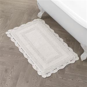 Laura Ashley Tappeto da Bagno in Cotone Crochet 24 x 40 cm, Avorio