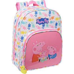 safta PEPPA PIG BABY PIG - Zaino Scuola Animato per Bambini, Adattabile al Trolley, Ideale per Bambini in Età Scolare, 26x11x34 cm