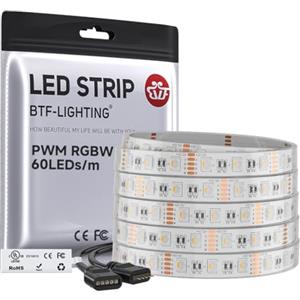 BTF-LIGHTING Strip Led 5050 RGBW 4 colori in 1 LED RGB+Bianco caldo 60LED/m 300LED(300 RGB LED+300 Bianco Caldo LED) IP67 Impermeabili 5m DC12V