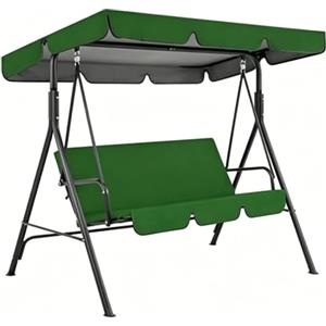 ZXDFG Tettuccio di ricambio per dondolo da giardino 3 posti impermeabile | Antivento antipolvere poliestere, copertura superiore altalena esterna190x120/249x185 cm(Dark Green,56x47.2in-142x120cm)