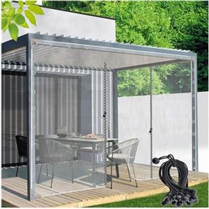 MIKOTR Tende da Esterno, Gazebo Pergola Patio Teloni Pannelli Laterali Trasparenti con Porte a Cerniera, Tende Telone Trasparente Impermeabili, Teloni PVC, con Occhiellati(420x250cm(13.8 * 8.2ft))